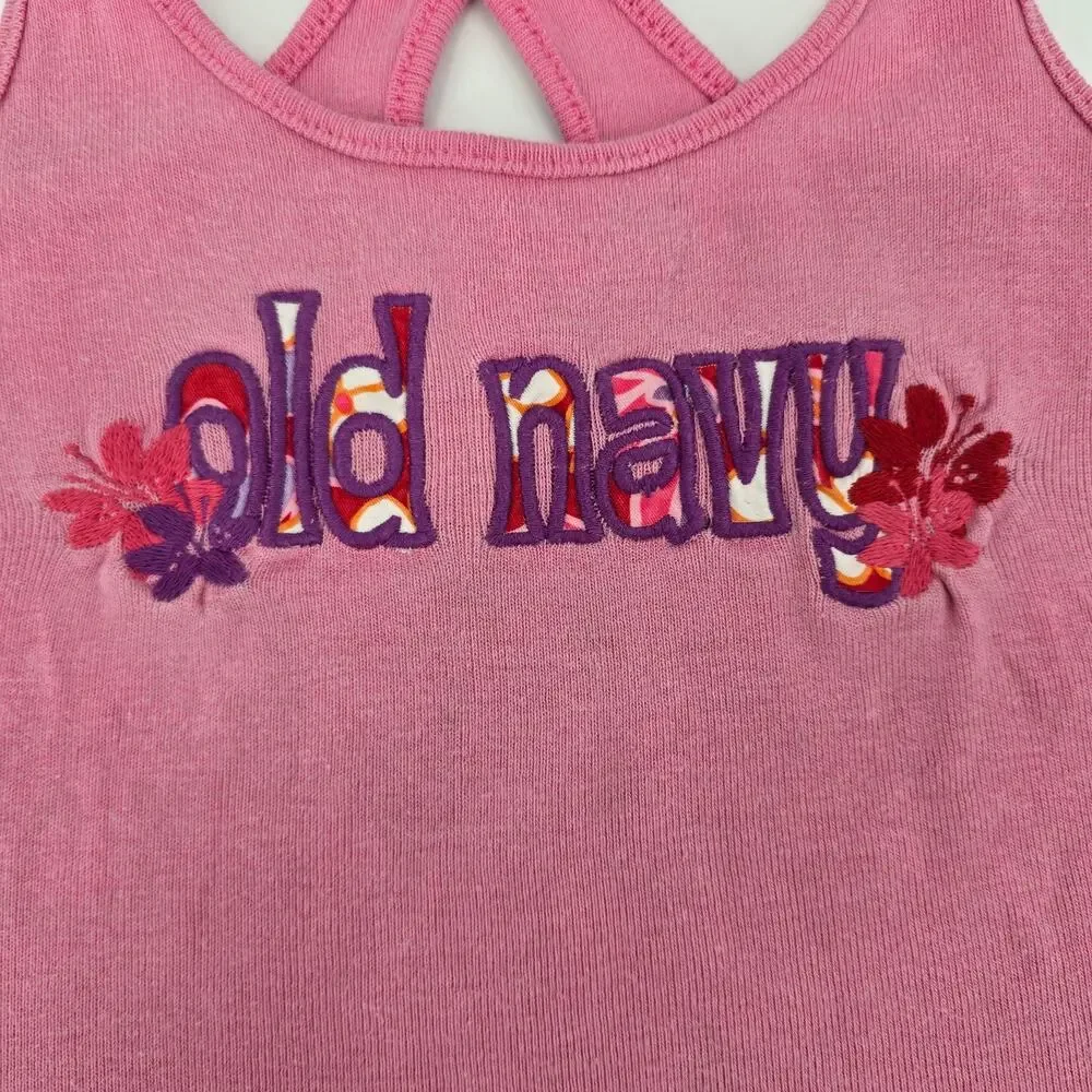 Old Navy Baby‎ 3T Pink Hibiscus Logo Tank Top – Y2K Retro Vibes